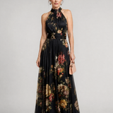 Sior | Abito Midi con Scollo Halter a Fiori