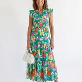 Lila | Abito Midi in Viscosa con Stampa Floreale