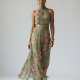 Mirella | Abito Midi con Scollo All'Americana