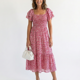 Odette | Vestito Midi Floreale con Spalle Scoperte