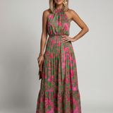 Rowen | Abito Midi con Scollatura Halter Drappeggiato