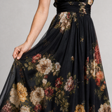 Sior | Abito Midi con Scollo Halter a Fiori