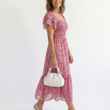 Odette | Vestito Midi Floreale con Spalle Scoperte