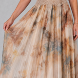 Elvira | Abito Maxi con Scollo All'Americana e Dettaglio in Pizzo