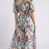 Aurelia | Abito Midi con Scollo a V e Vita Arricciata