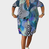 Mari - Abito colorato con scollatura a V