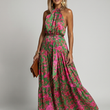 Rowen | Abito Midi con Scollatura Halter Drappeggiato