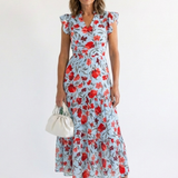 Lila | Abito Midi in Viscosa con Stampa Floreale