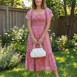 Odette | Vestito Midi Floreale con Spalle Scoperte