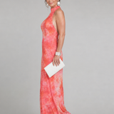 Camilla | Abito Maxi con Scollo Halter e Motivo Stampato