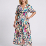 Aurelia | Abito Midi con Scollo a V e Vita Arricciata