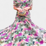 Magda - Abito lungo floreale con scollatura a V