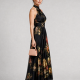 Sior | Abito Midi con Scollo Halter a Fiori