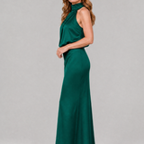 Nadia | Abito Midi Senza Maniche con Scollo Drappeggiato