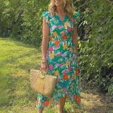 Lila | Abito Midi in Viscosa con Stampa Floreale
