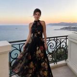 Sior | Abito Midi con Scollo Halter a Fiori
