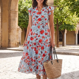 Lila | Abito Midi in Viscosa con Stampa Floreale