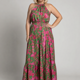 Rowen | Abito Midi con Scollatura Halter Drappeggiato