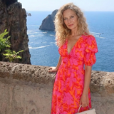 Willa | Vestito Midi con Scollo a V e Maniche a Palloncino