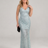 Serena | Vestito Midi con Pannello Trasparente e Paillettes