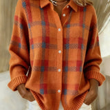 Anna - Maglione retro in lana fatta a mano con contrasto