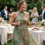 Mirella | Abito Midi con Scollo All'Americana