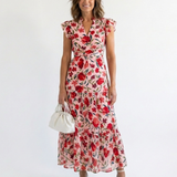 Lila | Abito Midi in Viscosa con Stampa Floreale