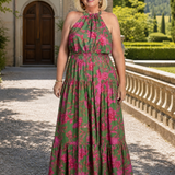 Rowen | Abito Midi con Scollatura Halter Drappeggiato