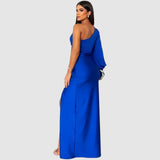 Meda - Elegante maxi abito a spalla unica