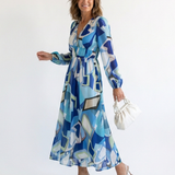 Thea | Vestito Maxi Floreale a Maniche Lunghe