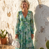 Thea | Vestito Maxi Floreale a Maniche Lunghe