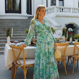 Thea | Vestito Maxi Floreale a Maniche Lunghe