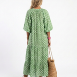 Allegra | Abito Midi a Maniche Tre Quarti con Scollo a V