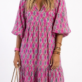 Allegra | Abito Midi a Maniche Tre Quarti con Scollo a V