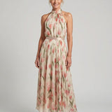 Adele | Abito Midi a Fiori con Scollo Halter