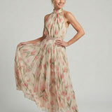 Adele | Abito Midi a Fiori con Scollo Halter