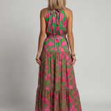 Rowen | Abito Midi con Scollatura Halter Drappeggiato