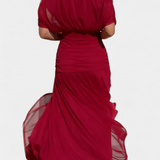 Magda - Abito lungo floreale con scollatura a V