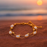 Bracciale di perle d'oro elegante