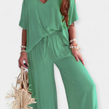 Veronika - Completo leggero con pantaloni larghi e blusa fluida
