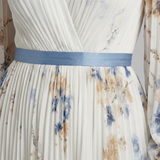 Lavinia | Abito Maxi Floral a Maniche Lunghe e Scollo a V