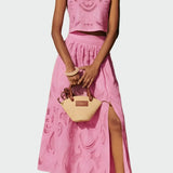 Klára - Set di pizzo da donna con top e gonna