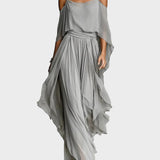 Isabela - Completo grigio con top a spalline e pantaloni leggeri